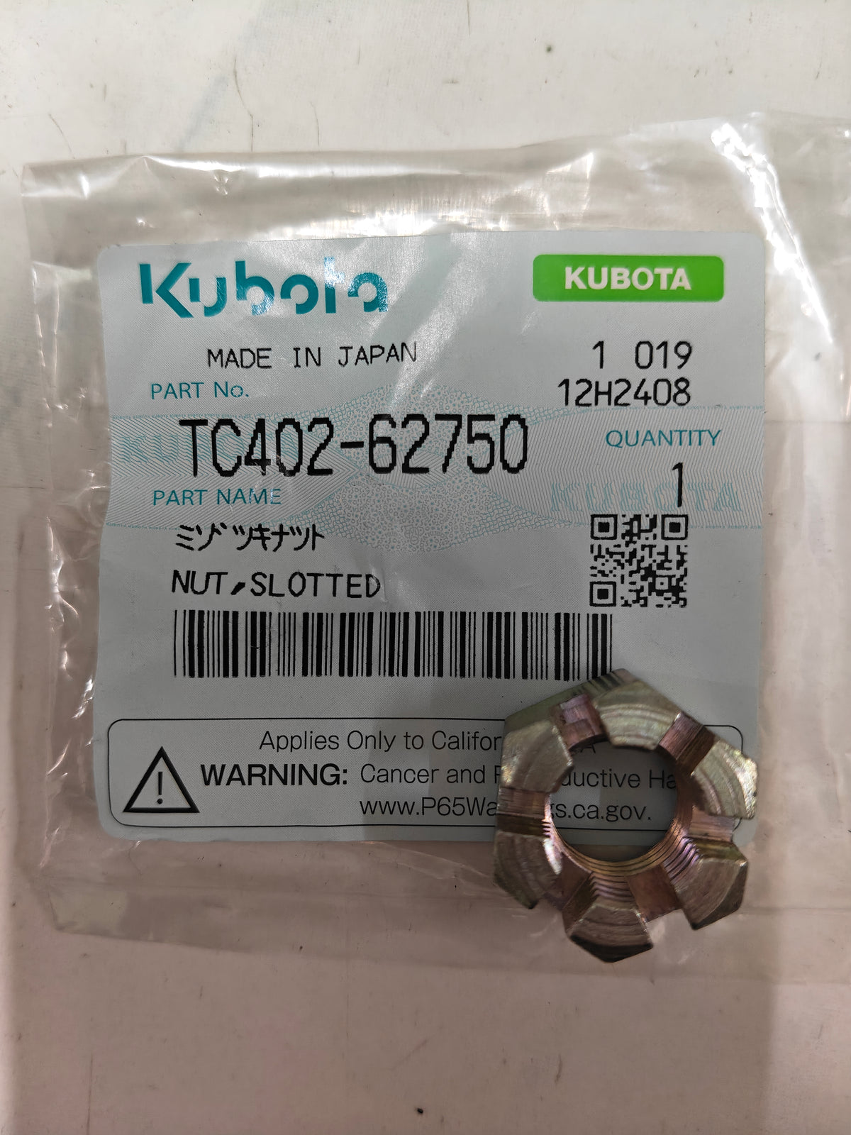 TC402-62750 NUT, SLOTTED. (L-3608)